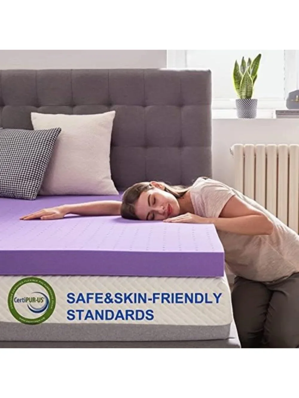 Queen Gel Memory Foam Mattress Topper - Soft, Ventilated, Pressure Relief Pad